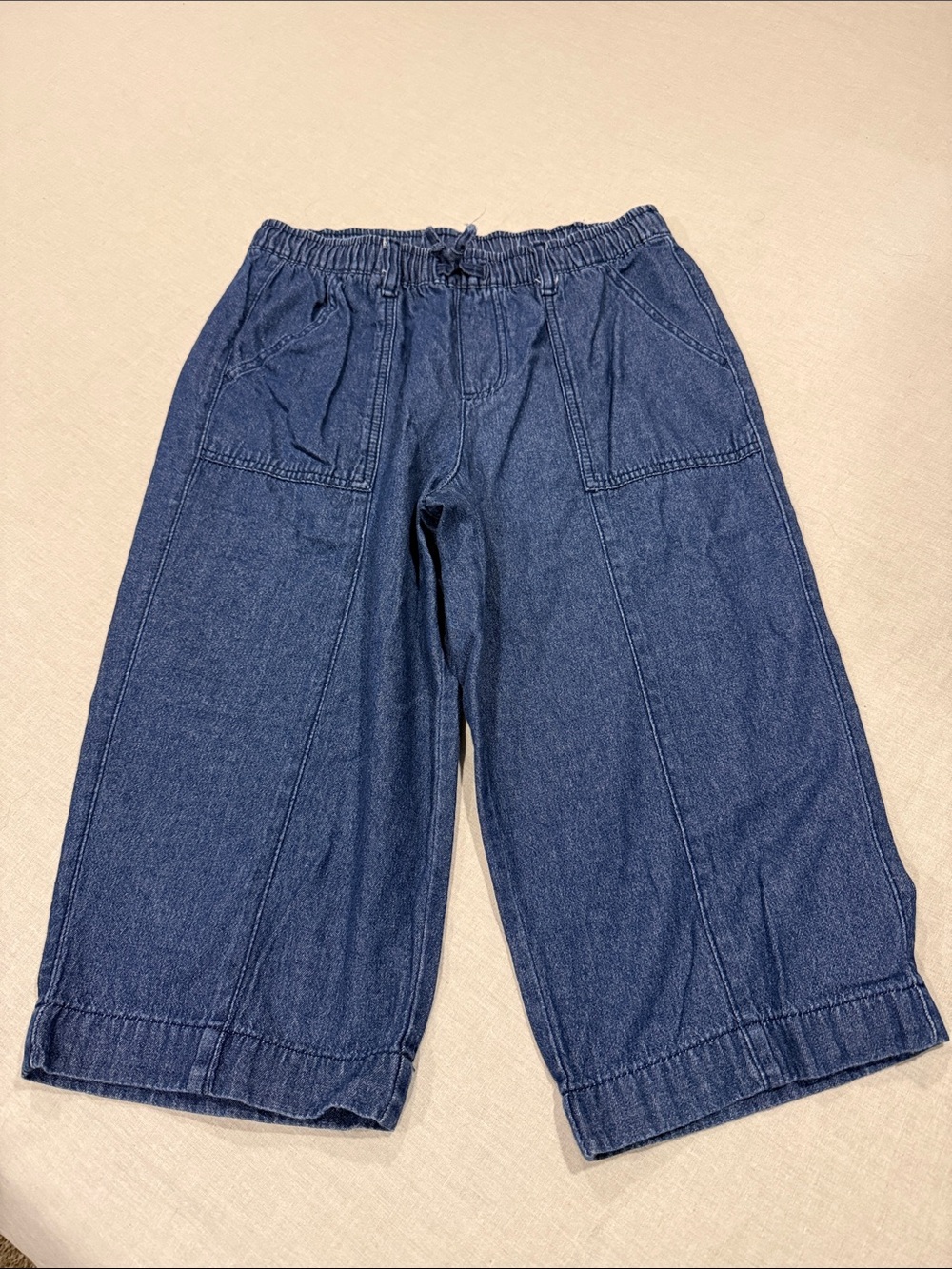Karen Scott Indigo Wide-Leg Cropped Pull-On Jeans size PM